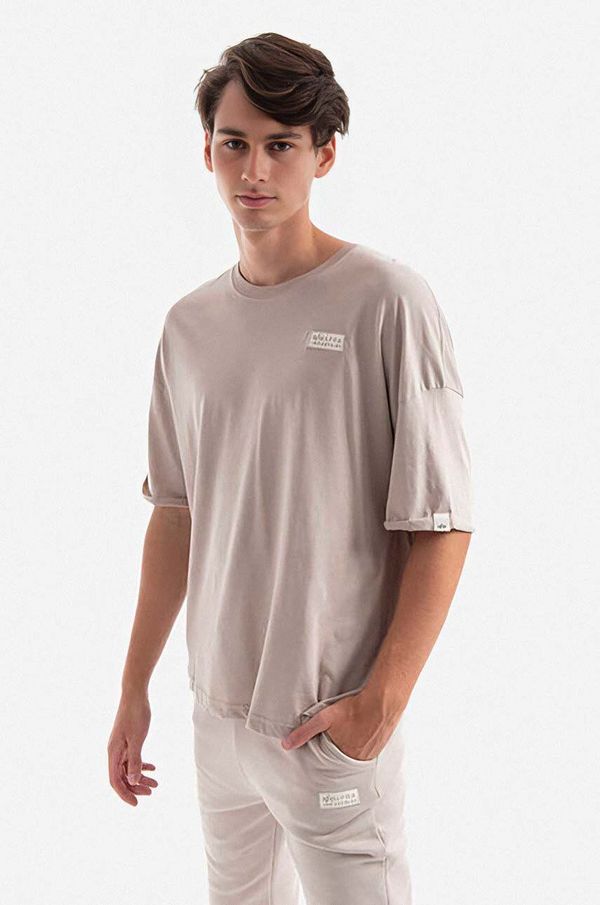 Alpha Industries Pamučna majica Alpha Industries boja: bež, glatki model, 118532.627-beige