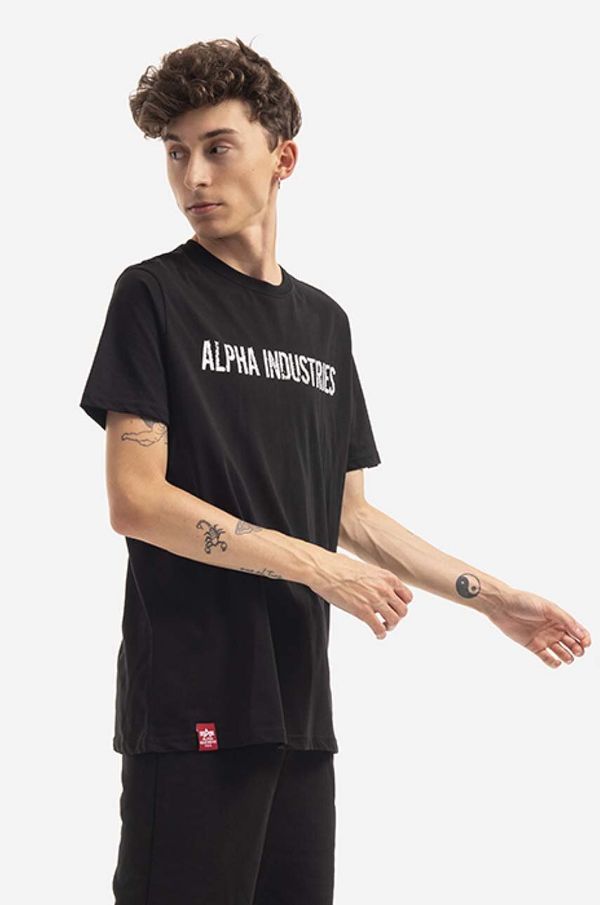 Alpha Industries Pamučna majica Alpha Industries RBF Moto boja: crna, s tiskom, 116512.03-black