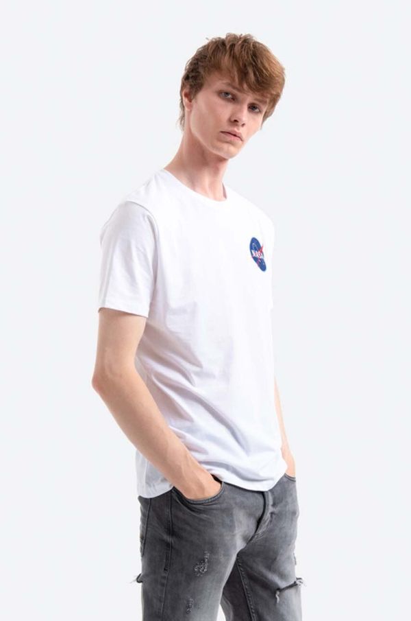 Alpha Industries Pamučna majica Alpha Industries Space Shuttle T boja: bijela, s tiskom, 176507.09-white 176507.09