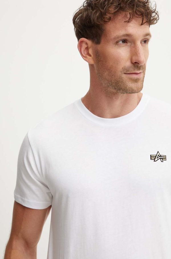 Alpha Industries Pamučna majica Alpha Industries za muškarce, boja: bijela, s aplikacijom, 148511