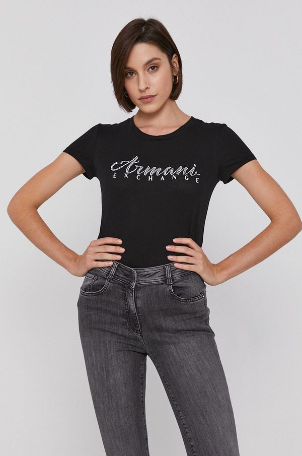 Armani Exchange Pamučna majica Armani Exchange boja: crna, 8NYT91 YJG3Z NOS