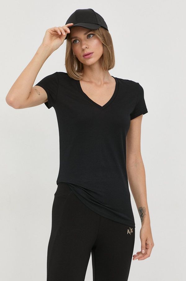 Armani Exchange Pamučna majica Armani Exchange boja: crna, 8NYTDH YJ16Z NOS
