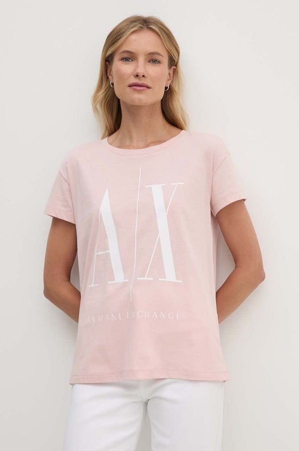 Armani Exchange Pamučna majica Armani Exchange boja: ružičasta