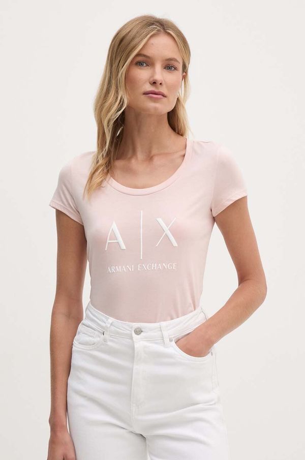 Armani Exchange Pamučna majica Armani Exchange boja: ružičasta