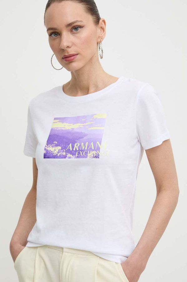 Armani Exchange Pamučna majica Armani Exchange za žene, boja: bijela, 3DYT55 YJ3RZ