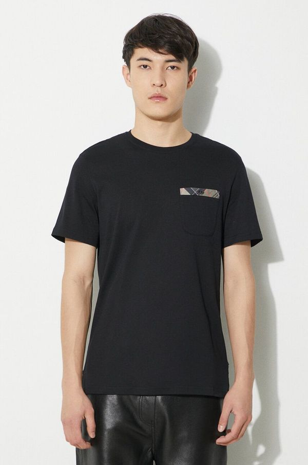 Barbour Pamučna majica Barbour Durness Pocket Tee za muškarce, boja: crna, bez uzorka, MTS0682