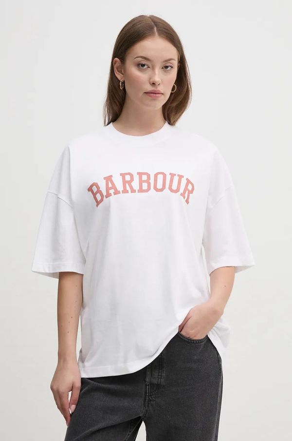 Barbour Pamučna majica Barbour za žene, boja: bijela, LTS0652
