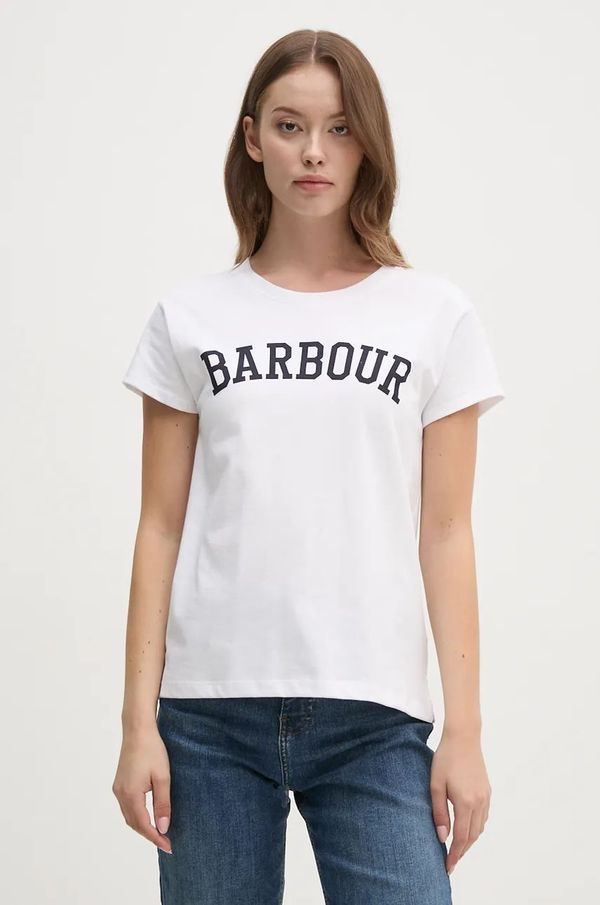 Barbour Pamučna majica Barbour za žene, boja: bijela, LTS0657