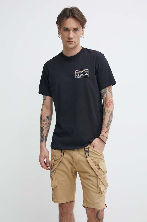 Billabong Pamučna majica Billabong Adventure Division za muškarce, boja: crna, s tiskom, ABYZT02299