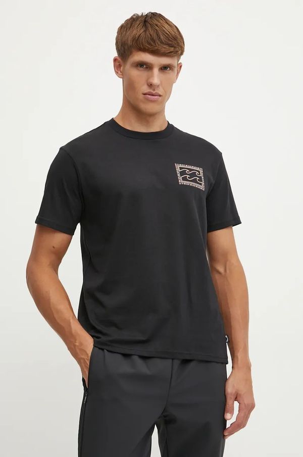 Billabong Pamučna majica Billabong Crayon Wave za muškarce, boja: crna, s tiskom, ABYZT02443