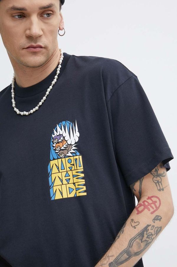 Billabong Pamučna majica Billabong za muškarce, boja: crna, s tiskom, ABYZT02234