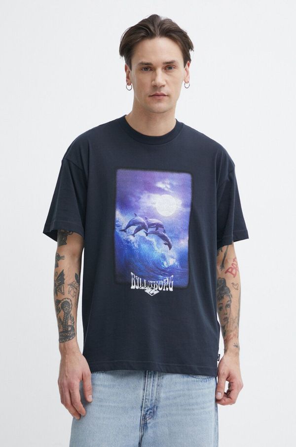 Billabong Pamučna majica Billabong za muškarce, boja: crna, s tiskom, ABYZT02283
