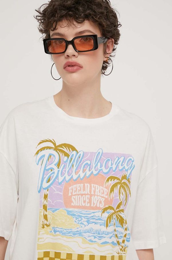 Billabong Pamučna majica Billabong za žene, boja: bijela, EBJZT00256