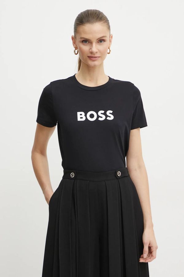Boss Orange Pamučna majica Boss Orange BOSS ORANGE za žene, boja: crna, 50501139