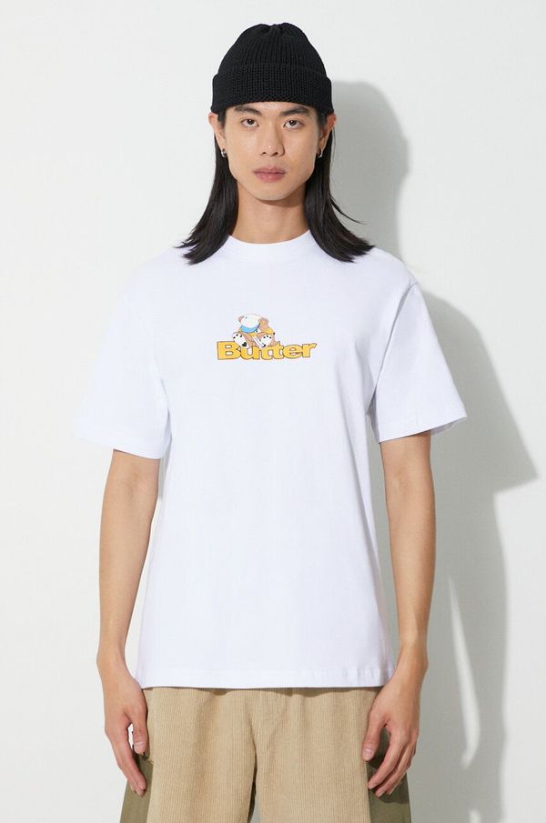 Butter Goods Pamučna majica Butter Goods Teddy Logo Tee za muškarce, boja: bijela, s tiskom, BGQ3230101