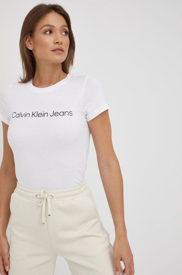 Calvin Klein Jeans Pamučna majica Calvin Klein Jeans (2-pack) boja: bijela J20J220161.9BYY