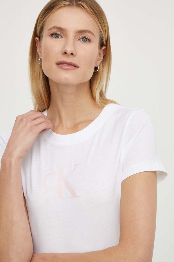 Calvin Klein Jeans Pamučna majica Calvin Klein Jeans boja: bijela, J20J222343