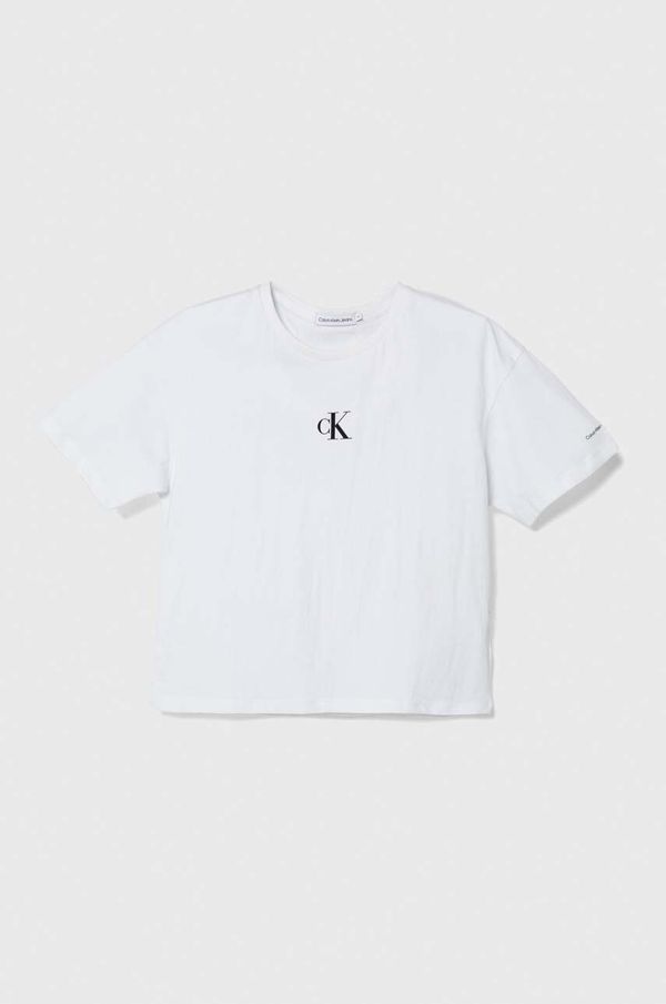 Calvin Klein Jeans Pamučna majica Calvin Klein Jeans boja: bijela