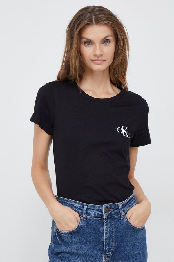 Calvin Klein Jeans Pamučna majica Calvin Klein Jeans boja: crna