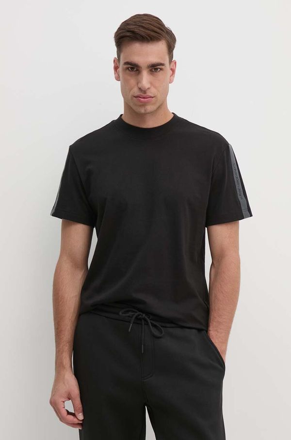 Calvin Klein Jeans Pamučna majica Calvin Klein Jeans za muškarce, boja: crna, s tiskom, J30J325653