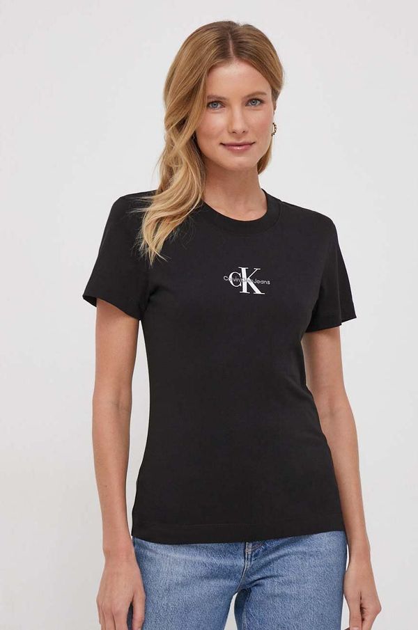Calvin Klein Jeans Pamučna majica Calvin Klein Jeans za žene, boja: crna
