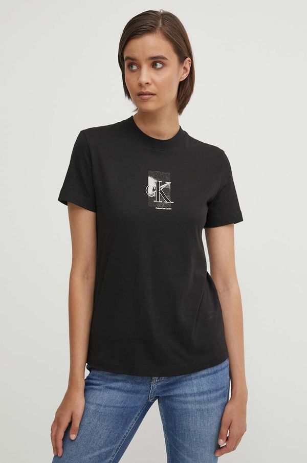 Calvin Klein Jeans Pamučna majica Calvin Klein Jeans za žene, boja: crna, J20J223908
