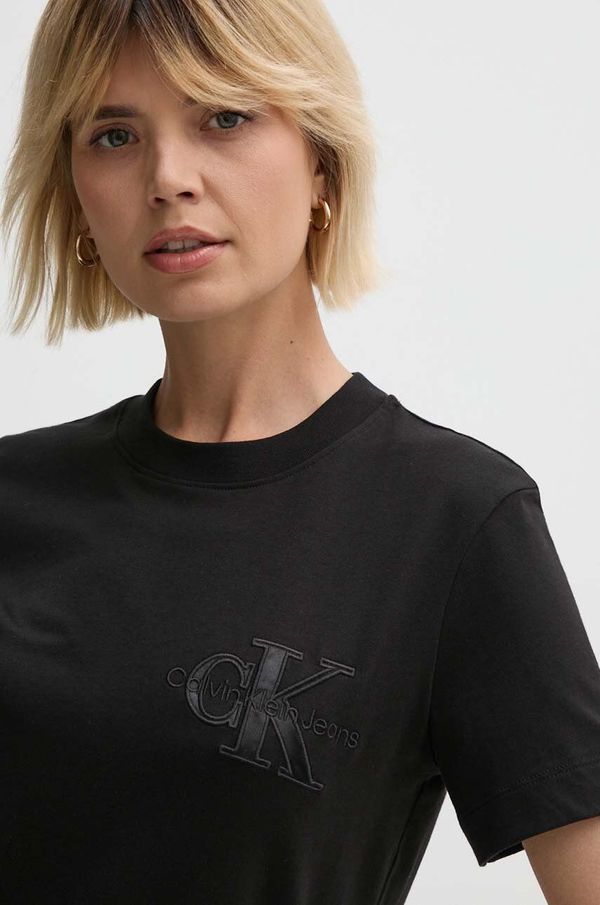 Calvin Klein Jeans Pamučna majica Calvin Klein Jeans za žene, boja: crna, J20J223925