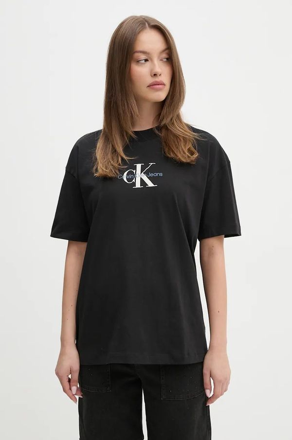 Calvin Klein Jeans Pamučna majica Calvin Klein Jeans za žene, boja: crna, J20J224242