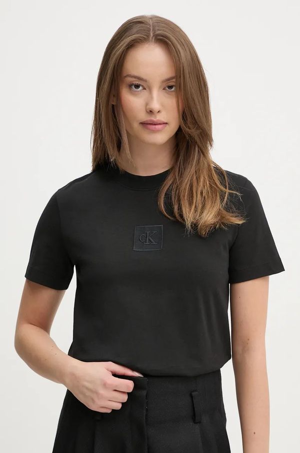 Calvin Klein Jeans Pamučna majica Calvin Klein Jeans za žene, boja: crna, J20J224253