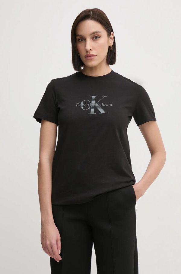 Calvin Klein Jeans Pamučna majica Calvin Klein Jeans za žene, boja: crna, J20J224983