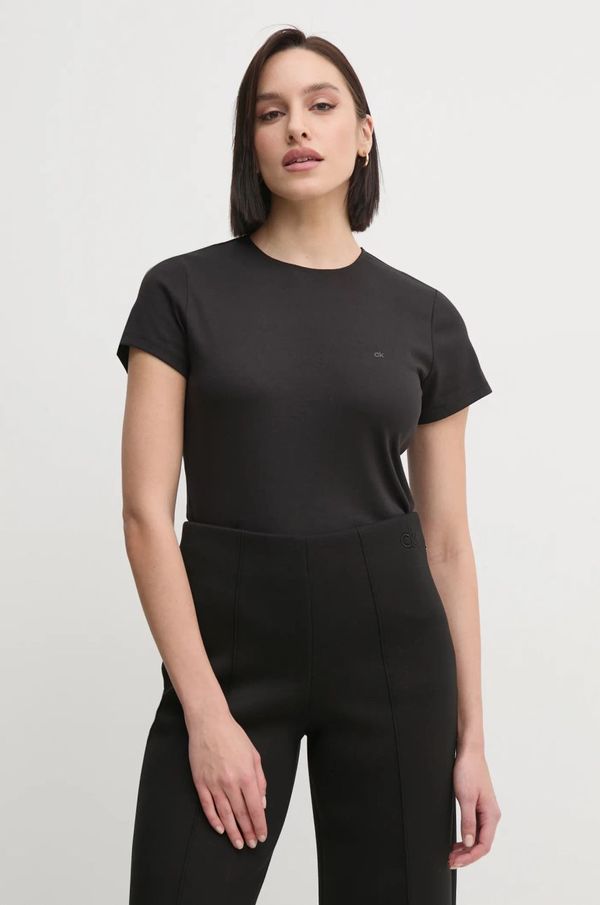 Calvin Klein Pamučna majica Calvin Klein za žene, boja: crna, K20K208049