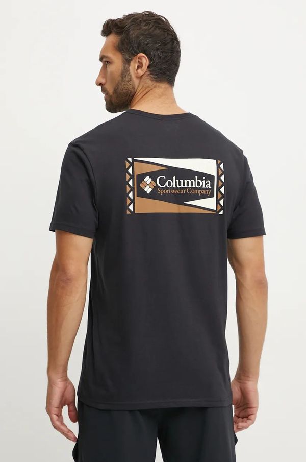 Columbia Pamučna majica Columbia boja: crna, s tiskom
