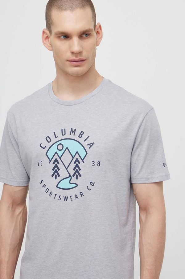 Columbia Pamučna majica Columbia Rapid Ridge za muškarce, boja: siva, s tiskom