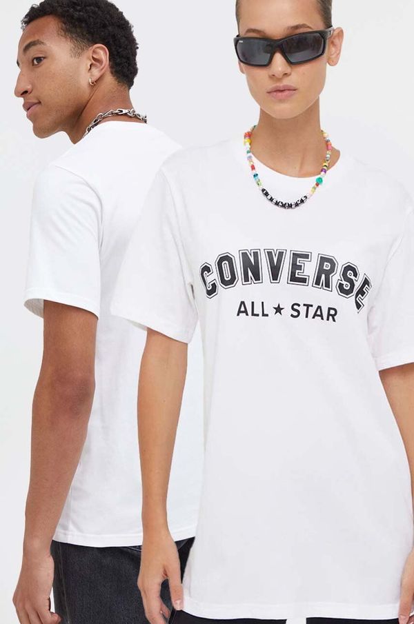 Converse Pamučna majica Converse boja: bijela, s tiskom