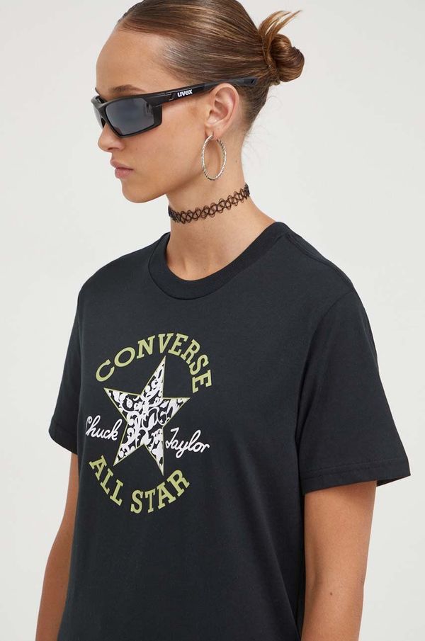 Converse Pamučna majica Converse boja: crna
