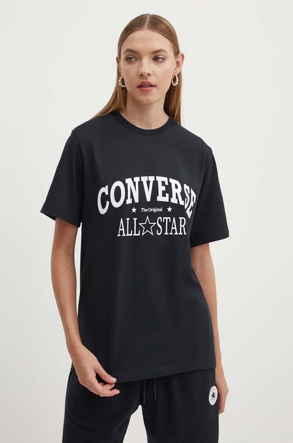 Converse Pamučna majica Converse boja: crna, s tiskom, 10026458-A03