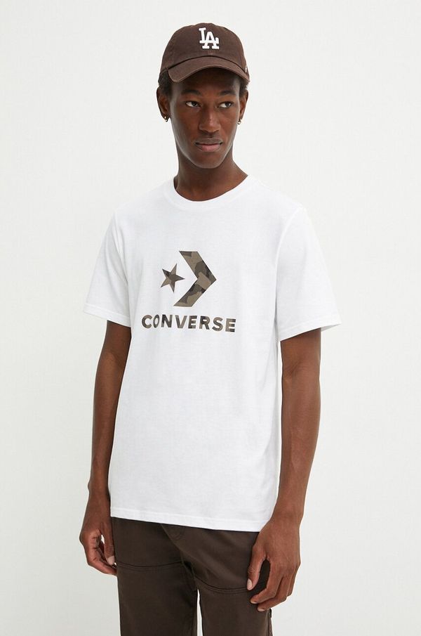 Converse Pamučna majica Converse za muškarce, boja: bijela, s tiskom, 10026684-A02