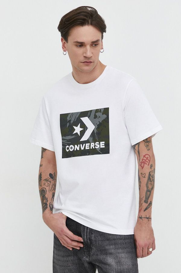 Converse Pamučna majica Converse za muškarce, boja: bijela, s tiskom