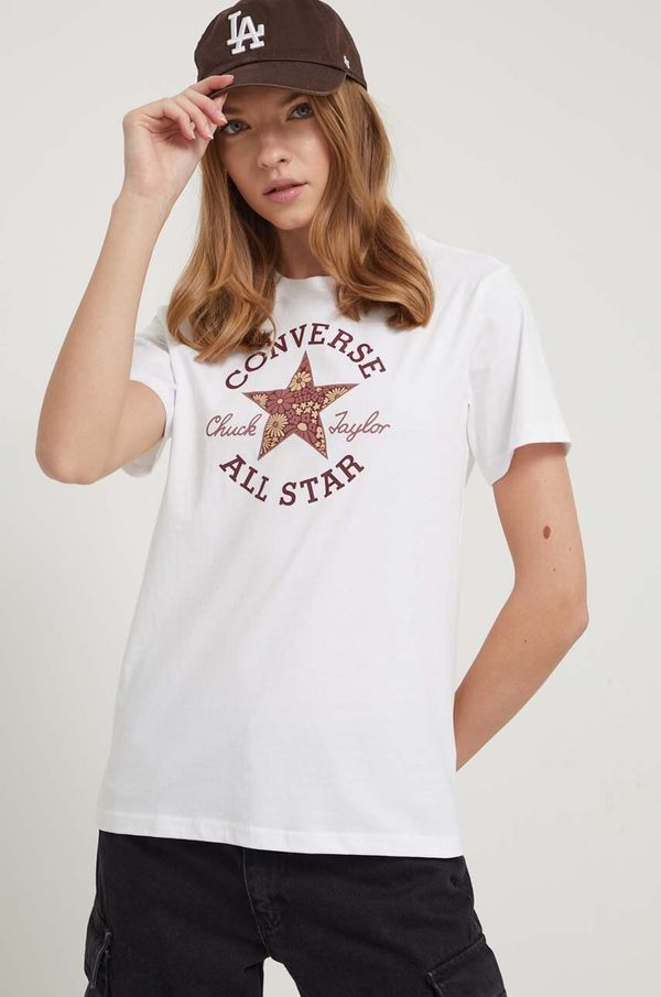 Converse Pamučna majica Converse za žene, boja: bež