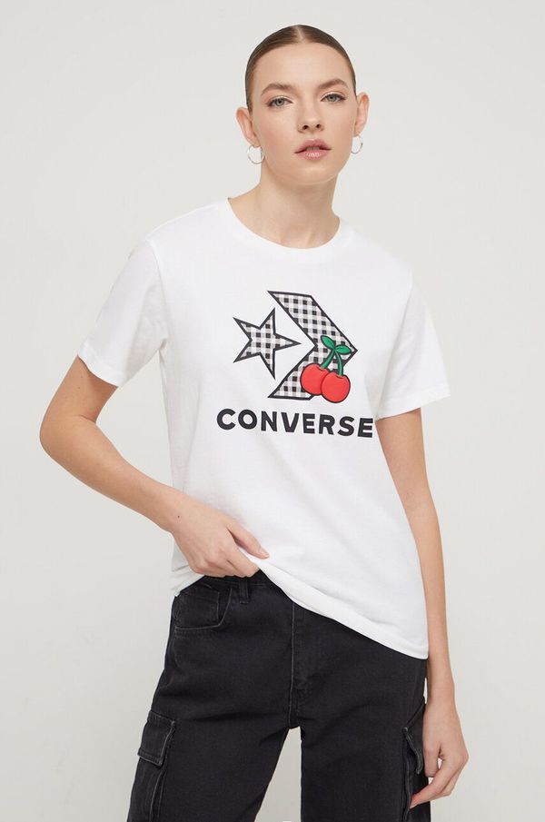 Converse Pamučna majica Converse za žene, boja: bijela