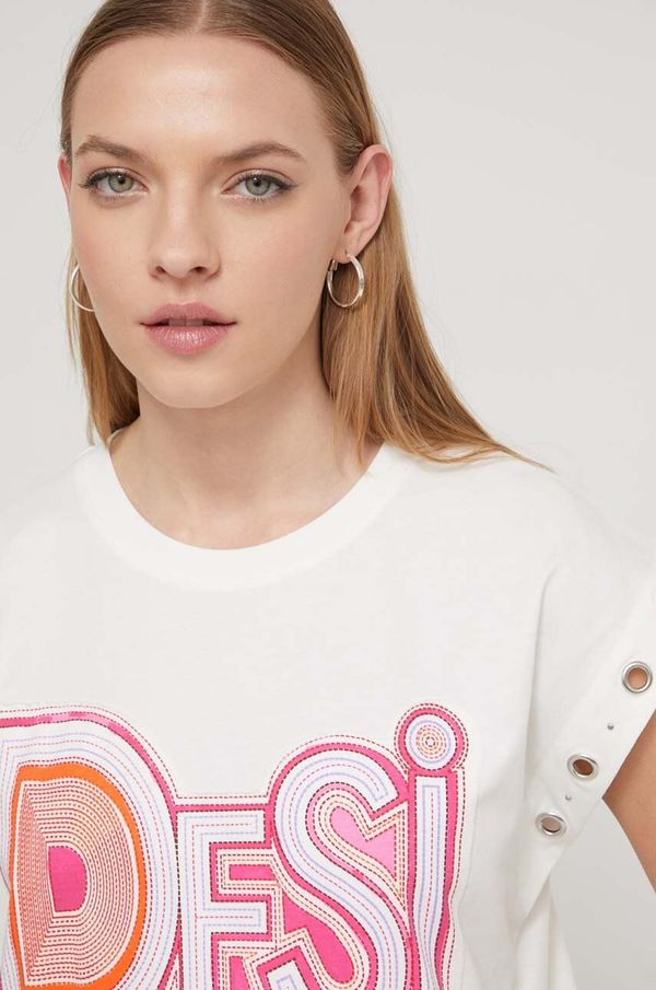 Desigual Pamučna majica Desigual BERLIN za žene, boja: bijela, 24SWTK55