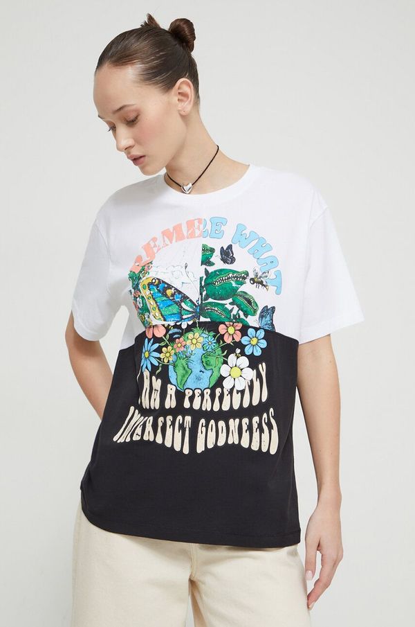 Desigual Pamučna majica Desigual za žene, boja: bijela