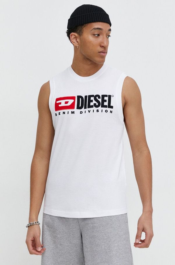 Diesel Pamučna majica Diesel T-ISCO-DIV za muškarce, boja: bijela, A10508.0GRAI
