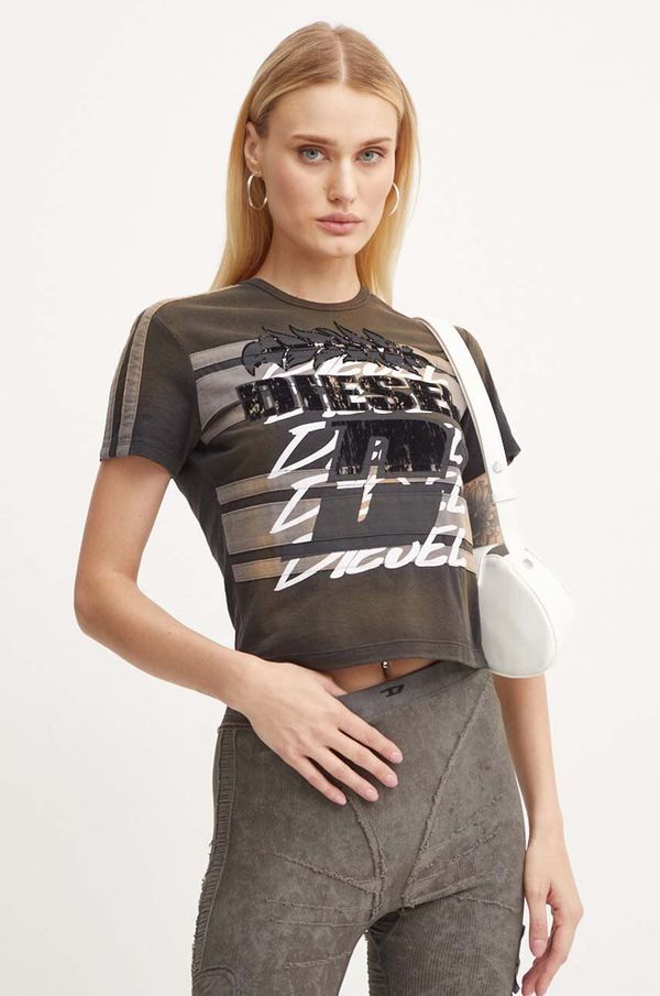 Diesel Pamučna majica Diesel T-UNCUTIE-STRIPE za žene, A14282.0NMAU