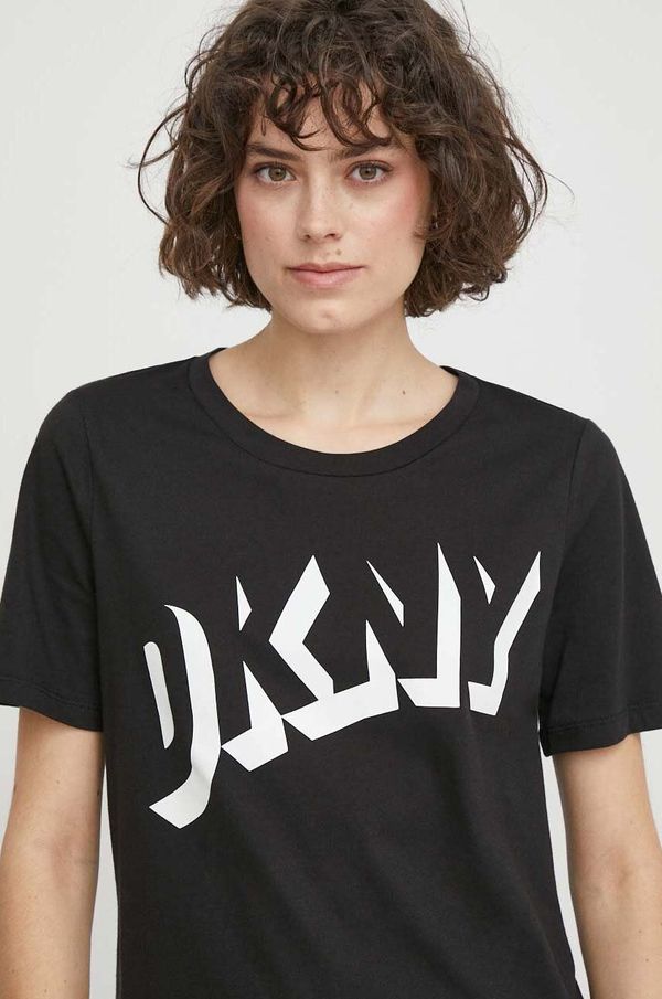 DKNY Pamučna majica Dkny za žene, boja: crna