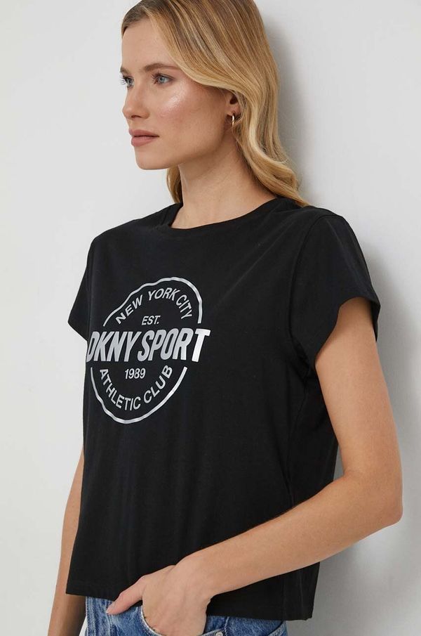 DKNY Pamučna majica Dkny za žene, boja: crna