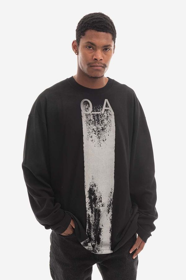 A-COLD-WALL* Pamučna majica dugih rukava A-COLD-WALL* Plaster LS T-shirt  Longsleeve boja: crna, s tiskom, ACWMTS094-BLACK