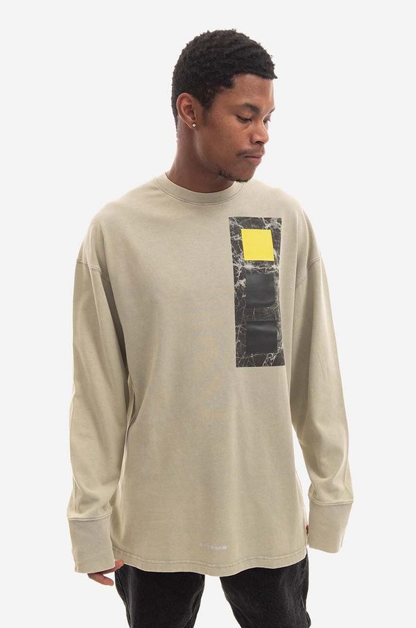A-COLD-WALL* Pamučna majica dugih rukava A-COLD-WALL* Relaxed Cubist LS T-shirt Longsleeve boja: siva, s tiskom, ACWMTS098-MOSSGREEN