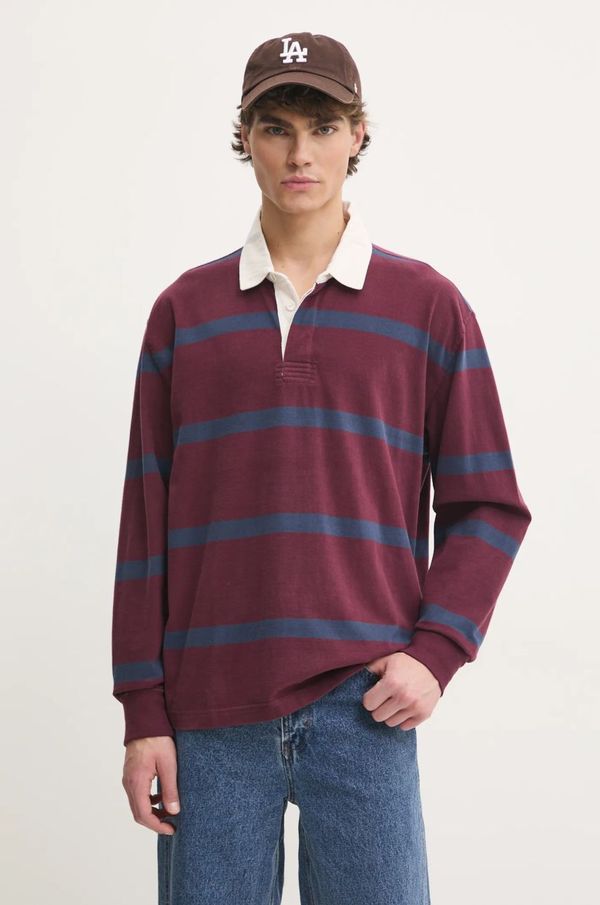 Abercrombie & Fitch Pamučna majica dugih rukava Abercrombie & Fitch boja: bordo, s uzorkom, KI124-4623
