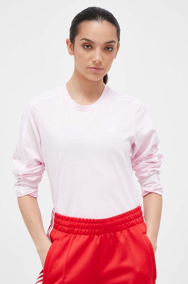 adidas Pamučna majica dugih rukava adidas boja: ružičasta